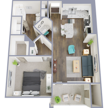 1 Bed x 1 Bath 2302 floor plan